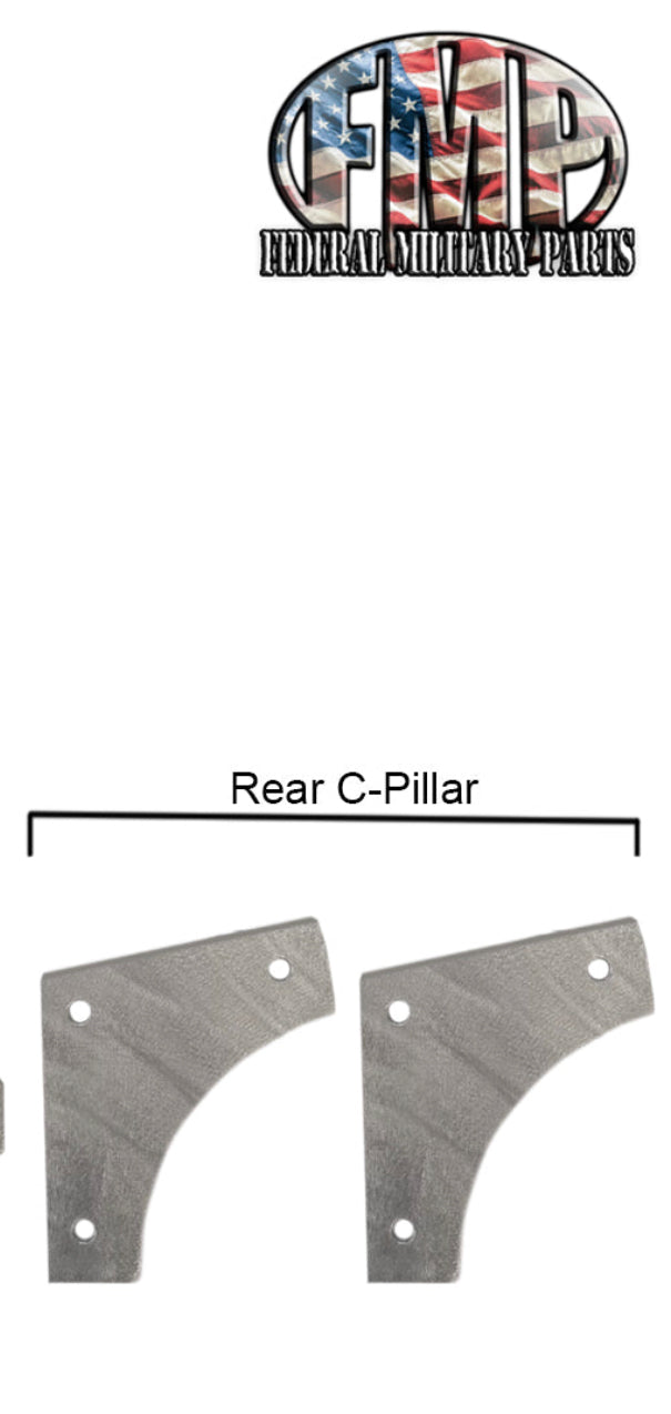 Two Piece (C-Pillar) Door Gap Filler Kit - For Rear Door Only - 1 per side, fits Humvee