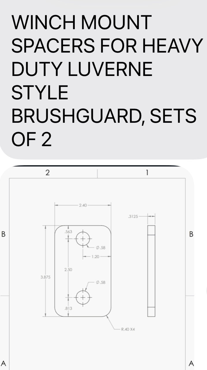 Adapter Plates (Pair) for Luverne Brush Guard for Winch Model Humvees