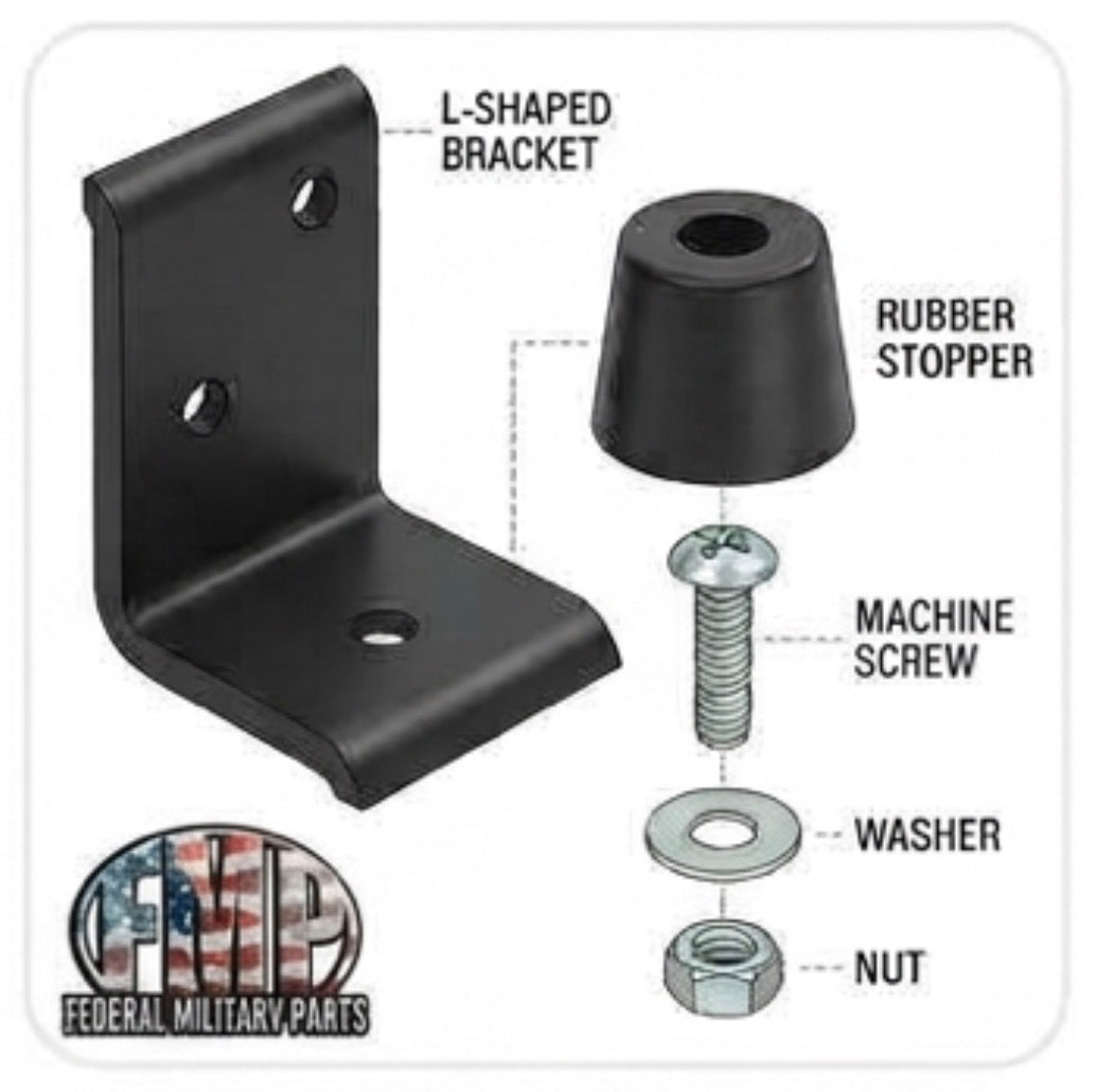 Window Stop Assembly - New, Choose Left Or Right - 5PC fits Military Humvee M998 Hmmwv M1038 H1 Hard X-Doors