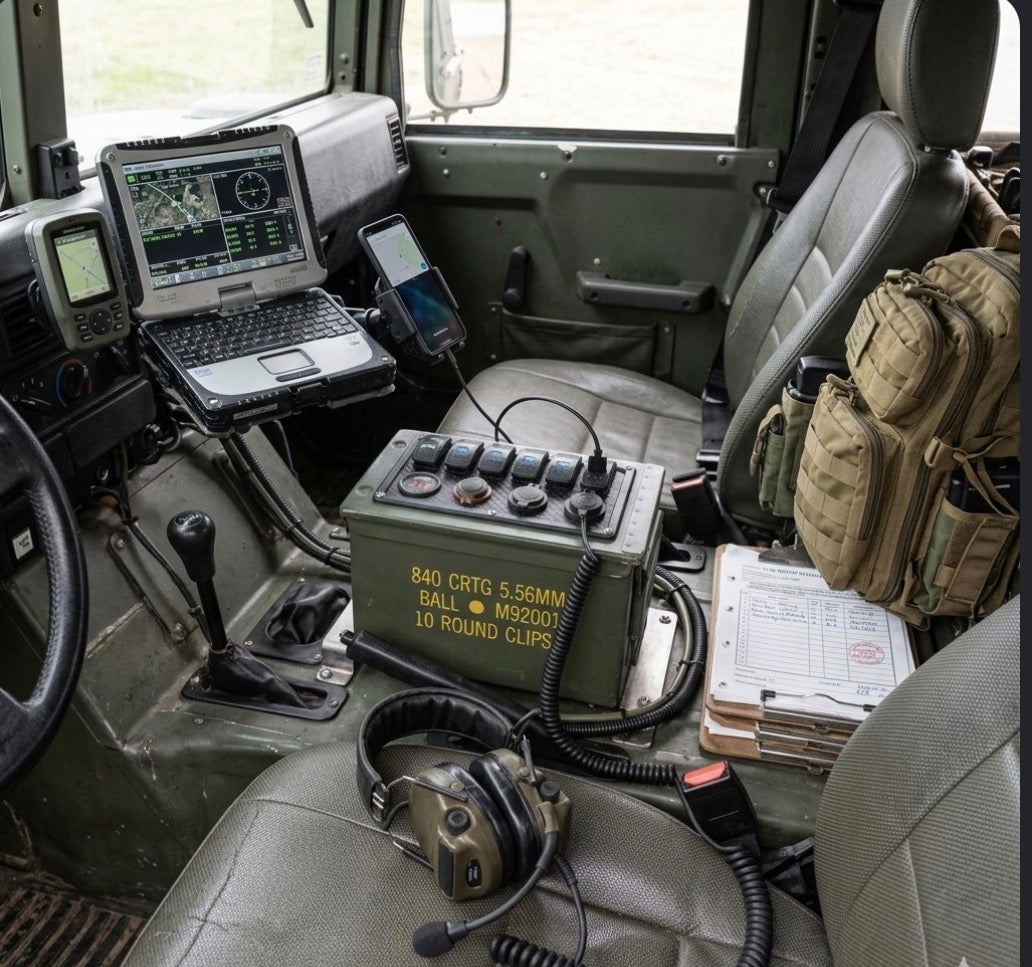 Ammo Can Center Console Control Panel (C) No Cup Holders - for the