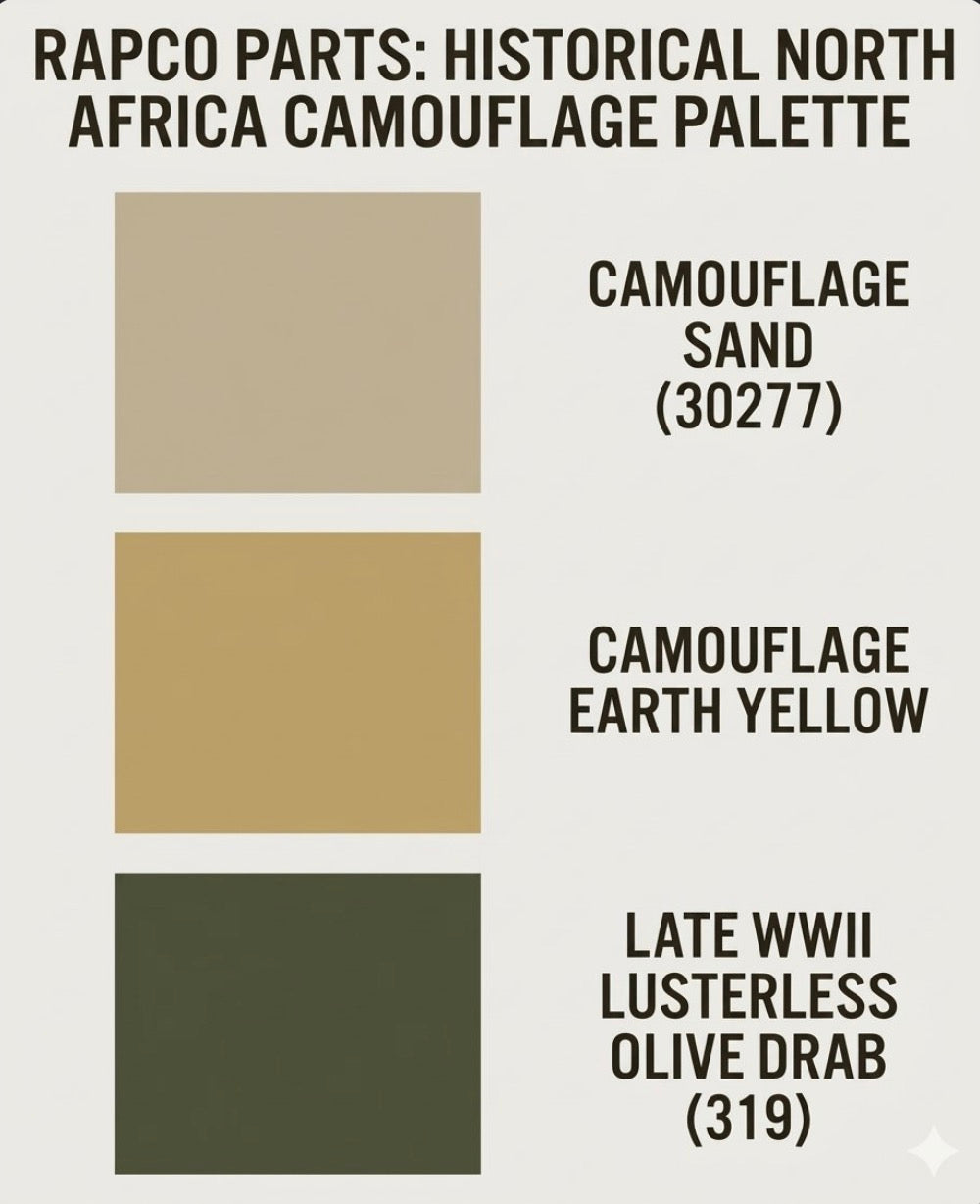 “Rat Patrol” World War II Tribute 3-Color Desert Camo by RAPCO - 30277, 30257, 319