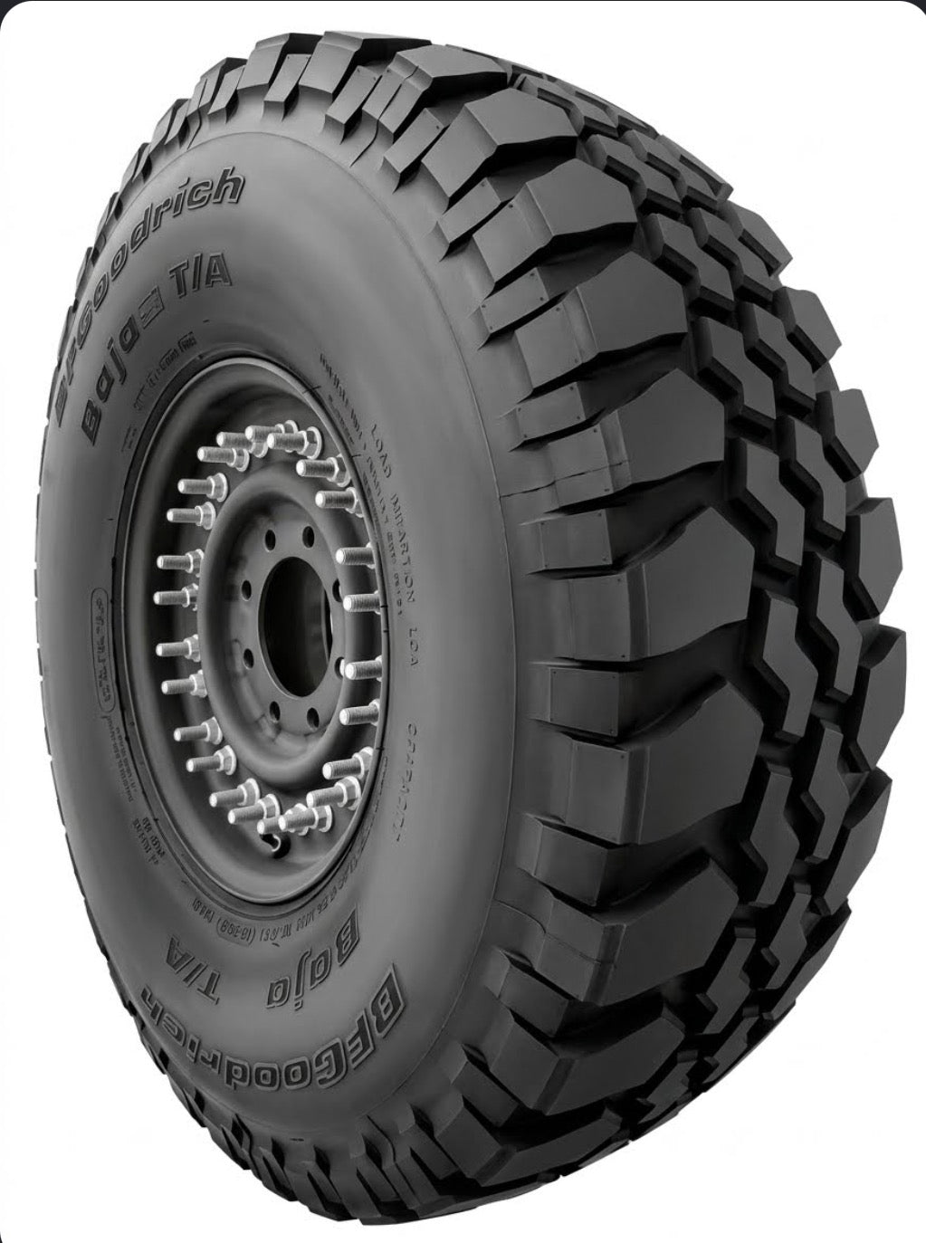 Mounted Spare Tire (1 TIRE) - 90% - 100% Tread - Goodyear and BFG radial 37" fits Humvee M998 HMMWV
