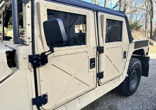 Miroirs Humvee - Ensemble de 2 adaptateurs en option - Militaire M998 H1 HMMWV X-Portes Hummer - Charnière de porte montée
