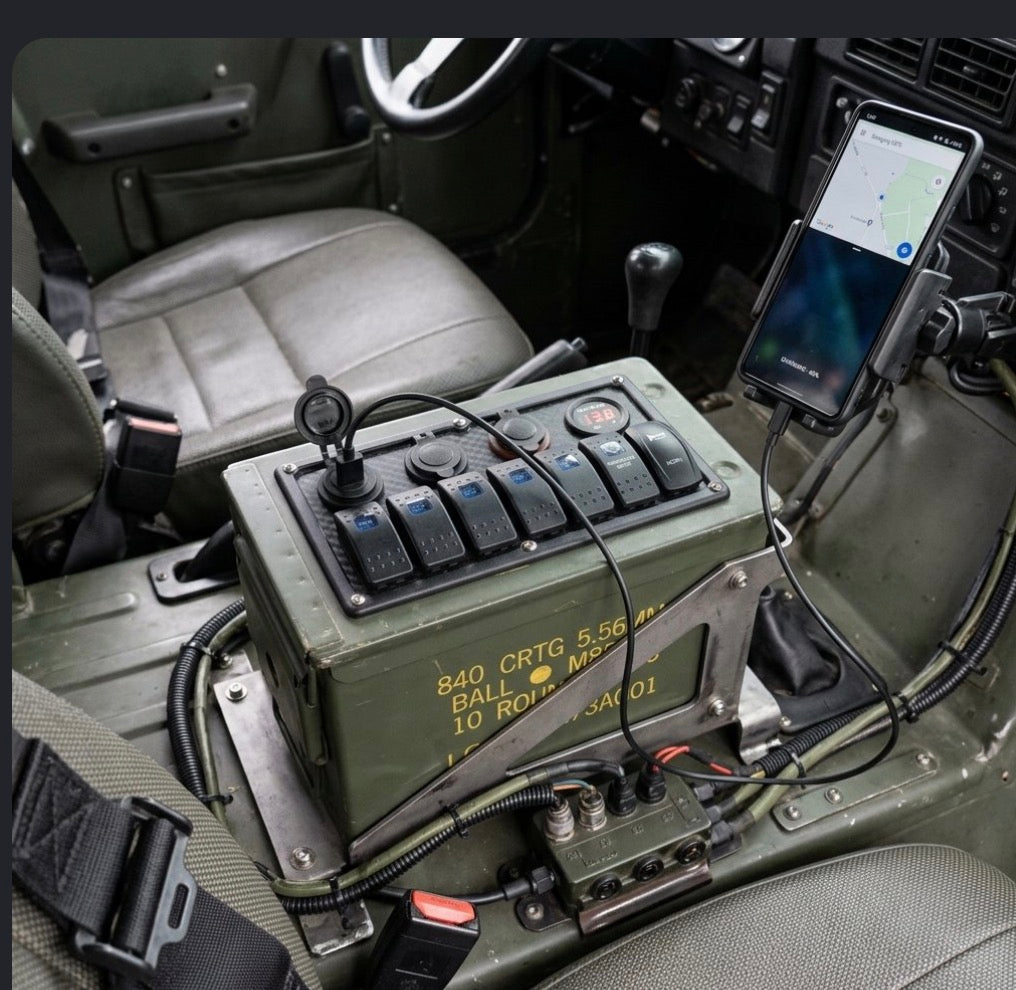 Ammo Can Center Console Control Panel (C) No Cup Holders - for the