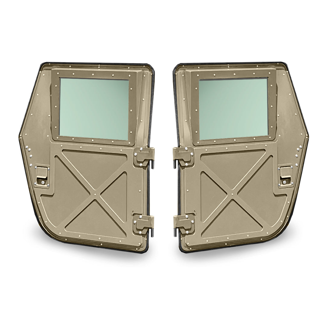 Hard "X" Military Doors for Humvee, Pair of Front or Rear - Black, Tan, or Green Hard Doors