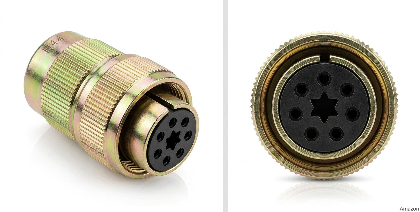Military Vehicle Turn Signal Switch Connector with Pigtail Harness | Heavy Duty 7-Pin Cannon Plug (MS3456W18-8S / 11668591) for HMMWV, Humvee, M35, M54, M939 Tactical Trucks | Ready to Install on