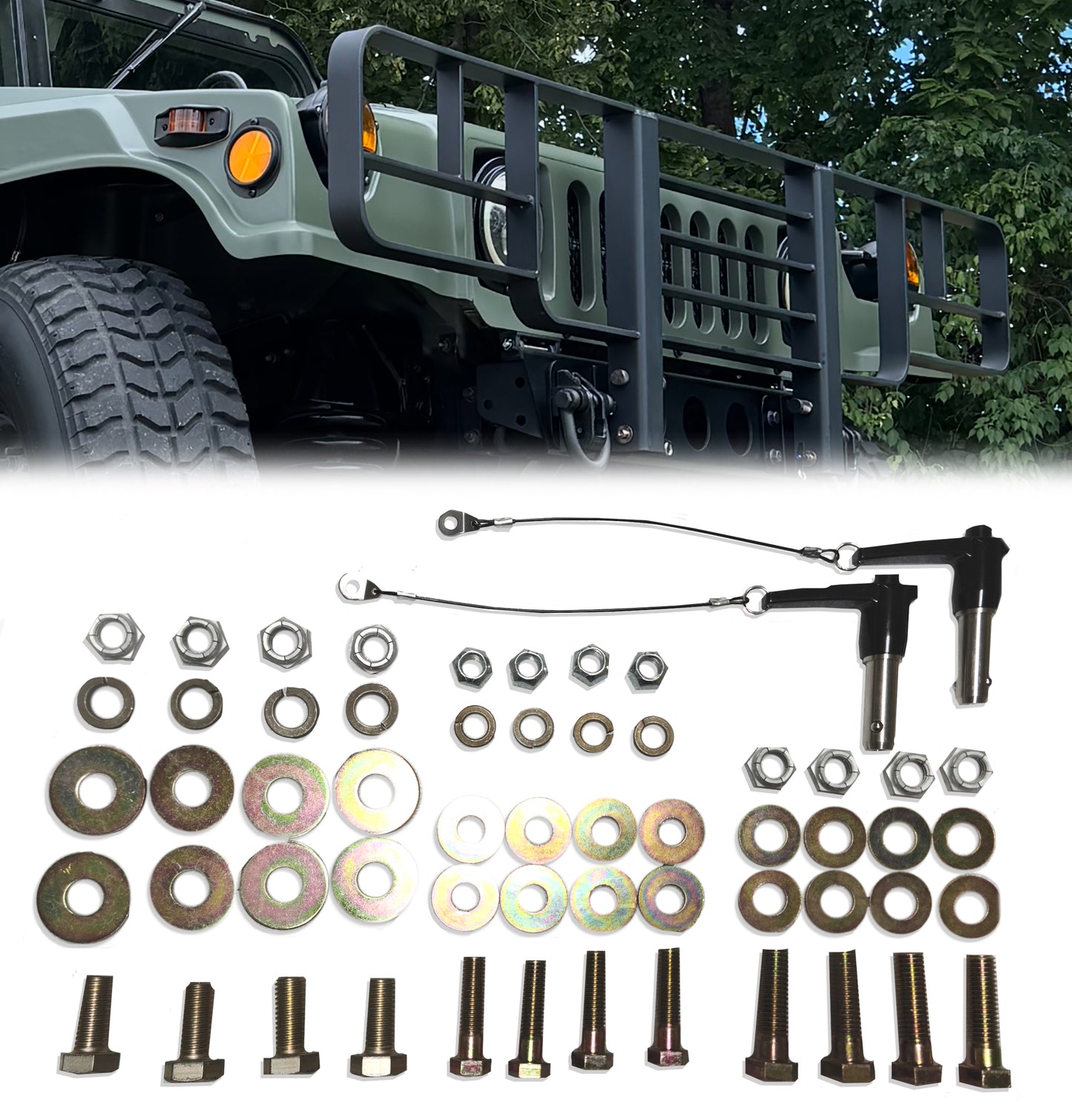 Medium Duty Brush Guard Hardware Kit for Humvee Install