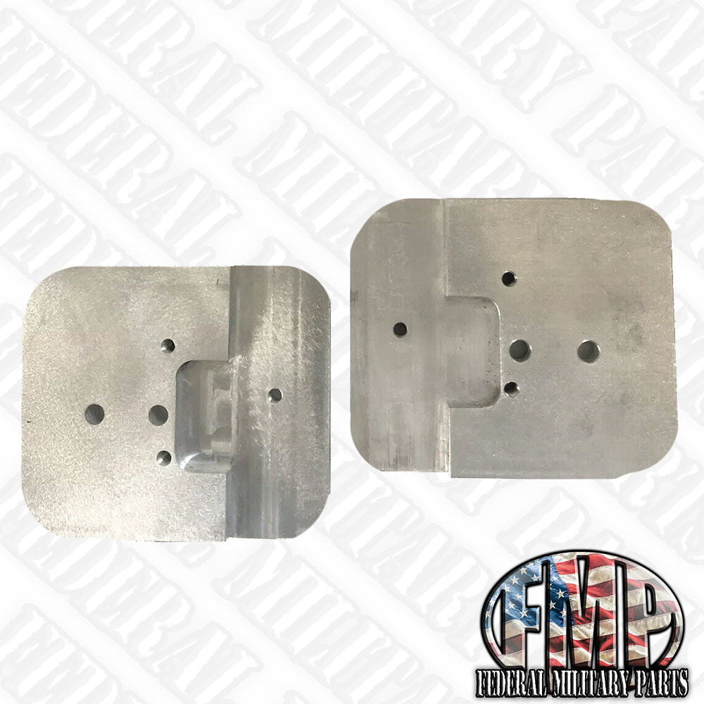HUMVEE Speglar Adapterplatta - Par (Uppsättning av 2) - Fräst aluminium - För hårda X-dörrar