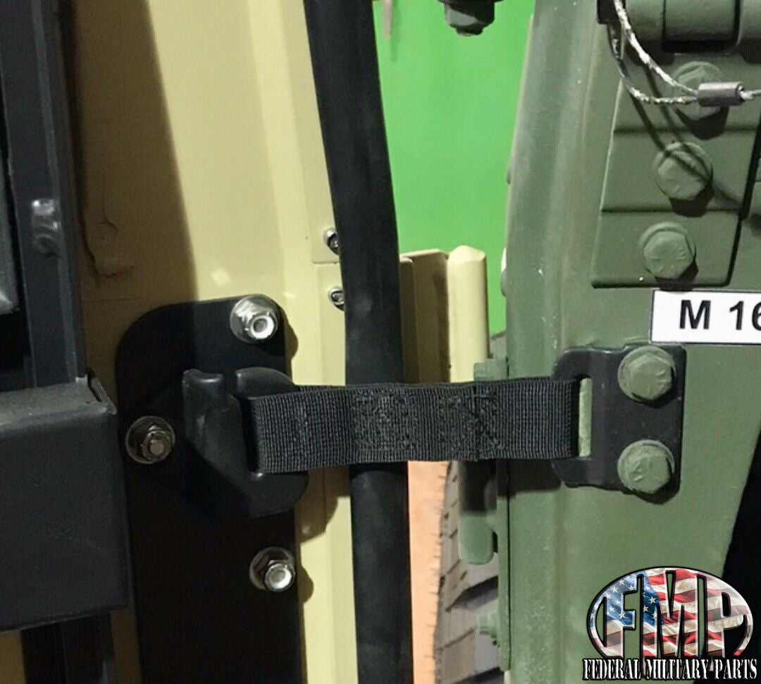 HUMVEE LH BLACK - X-door Limiter Strap - M998 HMMWV Driver's Side HUMMER Straps
