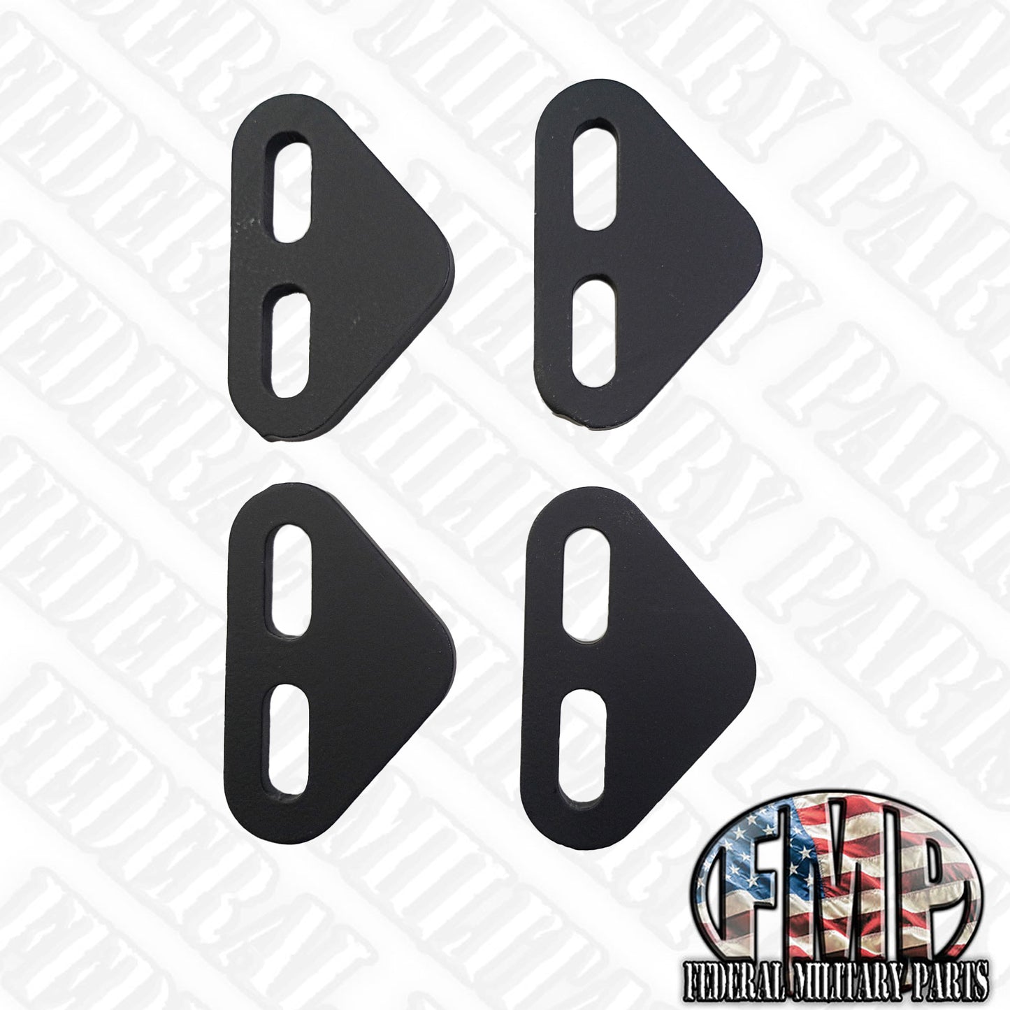 Door Striker Spacers, Front, for Hard Doors HMMWV X-Doors, Set of 2 or 4, Extend your Door Striker to Latch Properly