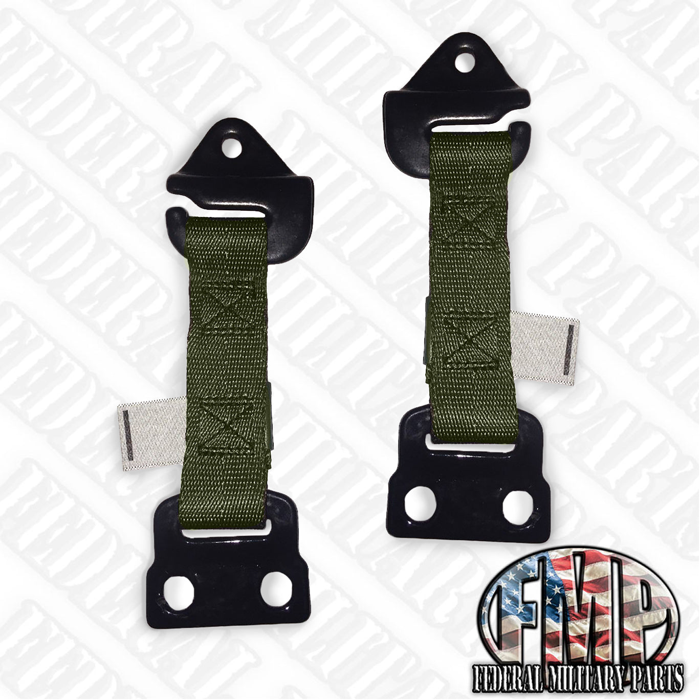 Pair OEM Green or Black Door Limiter Straps. One Left and One Right. Military Humvee.  For a four door vehicle, hard or soft doors