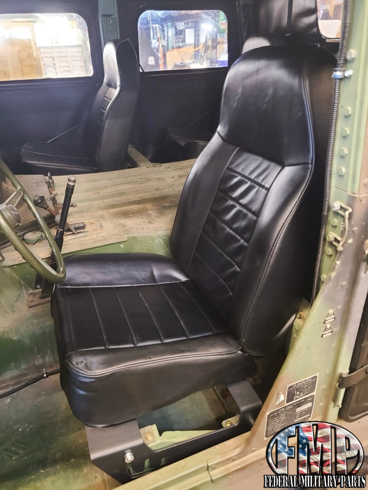 New Non-Reclining Black Denim Humvee Seat Hmmwv Seats For Your Military Vehicle - Single, Pair or Set of Four or Five