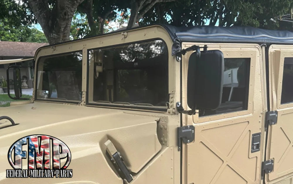 Black Mounting Bracket for OEM Mirror on Military Humvee - Choice of Left or Right