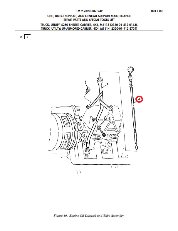 Engine Oil Dipstick, 29", fits HUMVEE HMMWV 6680-01-477-3650
