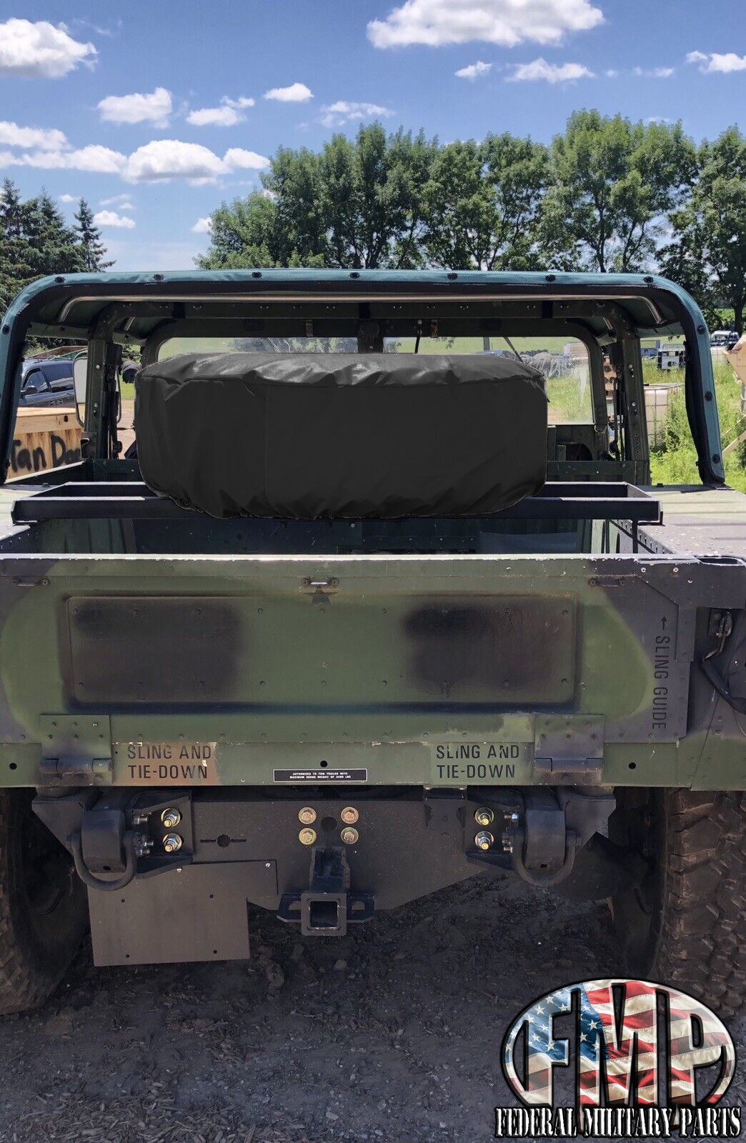 Canvas Spare Tire Cover For 37” TIRES - MILITARY HUMVEE SPARE TIRE COVER M998 CARRIER. AVAILABLE IN BLACK, TAN OR GREEN. Condition is New.
