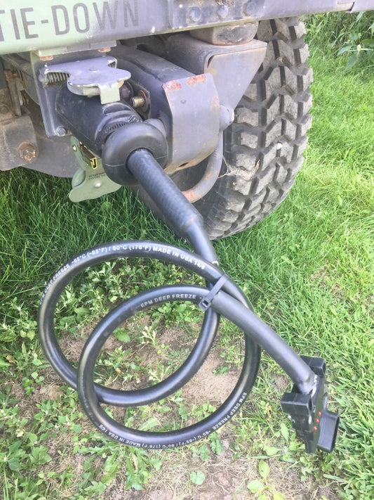 12 Pin To Flat 4 or Flat 5 Power Cable (D) 36" Military Vehicle To Civilian Trailer - 24 Volts