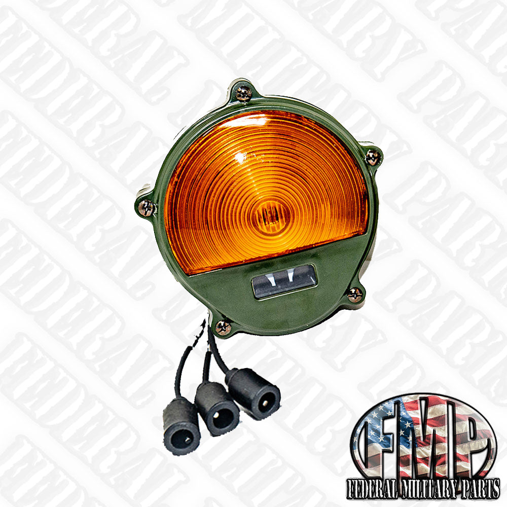 Front Turn Signal Light Assembly Green and Amber 24V Military Humvee And Most Military Vehicles - Universal