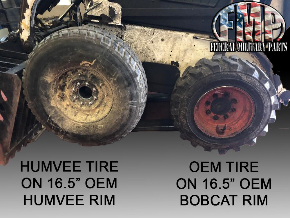 37" Bobcat Tires on 16.5" Rims and Run Flat Puncture Proof Inserts - Set of 4