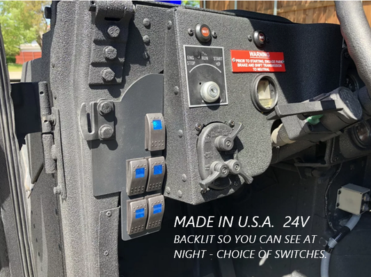 Lighted Rocker Switch Panel - 5 Gang - 24V - Specify With or Without Switches