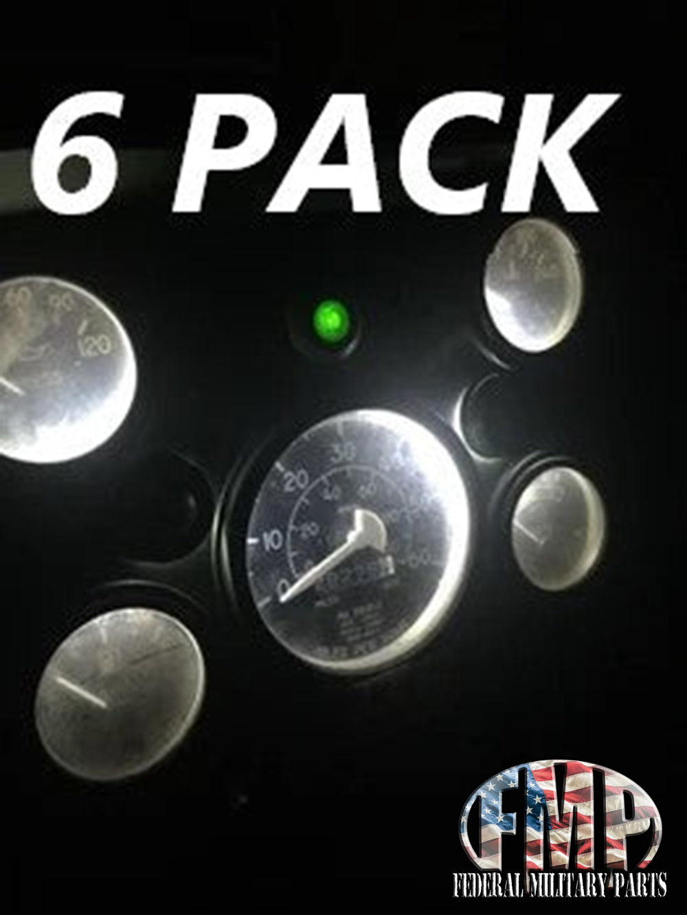 6 Pack of Cool White 24V LED Bulbs for Humvee – Federal Military