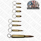 BULLET KEY CHAIN ASSORTMENT - SMALL TO LARGE - 9MM TO 50 CALIBER BROWNING MACHINE GUN