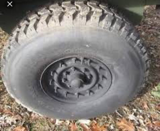 Mounted Spare Tire (1 TIRE) - 70% Tread - Goodyear and BFG radial 37" fits Humvee M998 HMMWV no