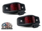 Two Side Marker Clearance Lights Red Lens Black Body L.E.D.