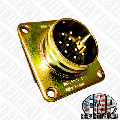MS75021-1  --  12 Pin 24V Amphenol Brass Electrical Socket for Military Vehicles including Humvee