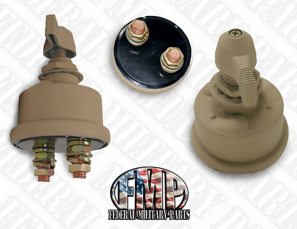 Master Battery Kill Switch - Color Choice Black Tan Green - Universal Military - Truck Humvee