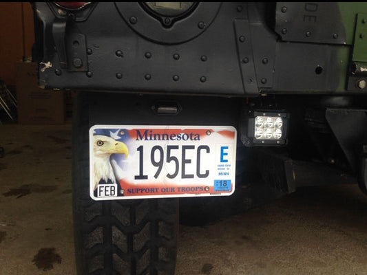 Prewired Rear License Plate Bracket Frame Light Pj No Drill Install fits Humvee M998