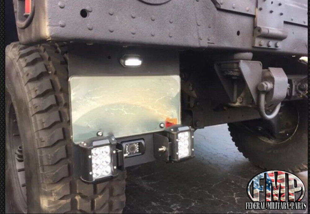 Cadre de support de support de plaque d'immatriculation arrière Humvee - PJ - Pas de perçage à installer - M998 HMMWV - Non prétoulé
