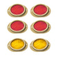 Reflectors TAN 6 Piece Set - 4 Red 2 Yellow - For all Military Wheeled Vehicles Including Humvee