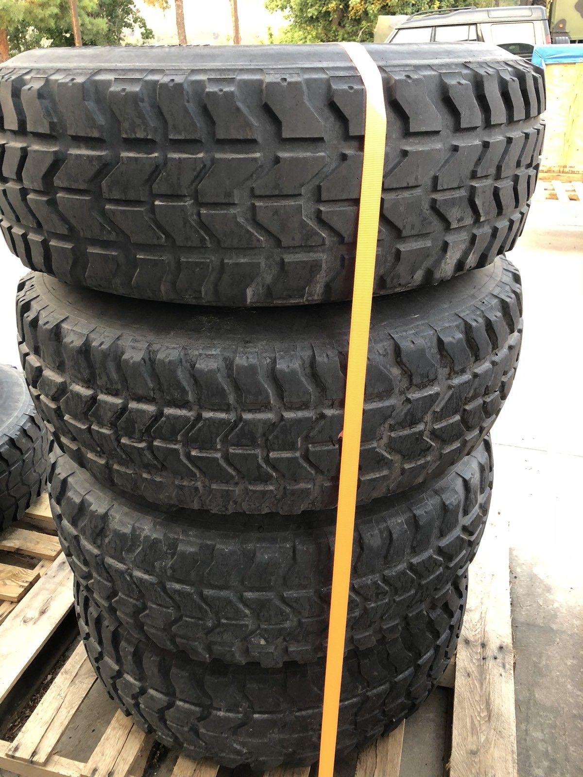Humvee Tires - Matched Set of Four or Five - 37" - Goodyear mt Radials - Mounted on Rims - Includes Run Flat Inserts
