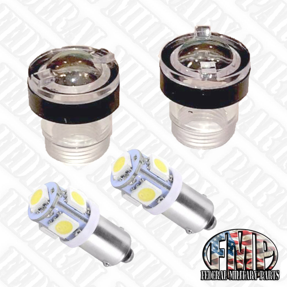 2 Lens Covers & Dash Bulbs Kit - Color Choice - fits HMMWV M998 HUMVEE  12339203-1