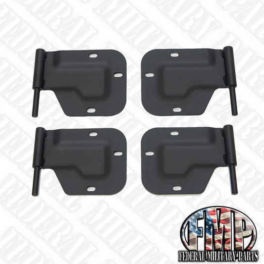 Set of Four Military OEM Hinges Two Left and Two Right, fit Humvee Hard Doors