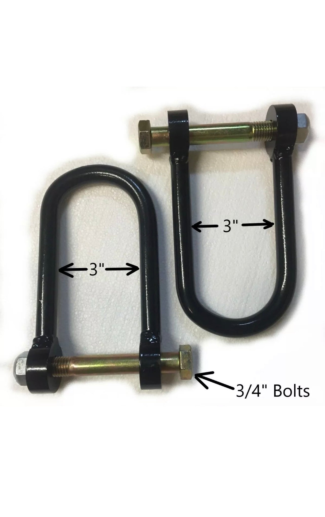 WELDED CLEVIS PAIR - 3" x 9" AIRLIFT BUMPER MILITARY HUMVEE A2 BUMPER SHACKLE