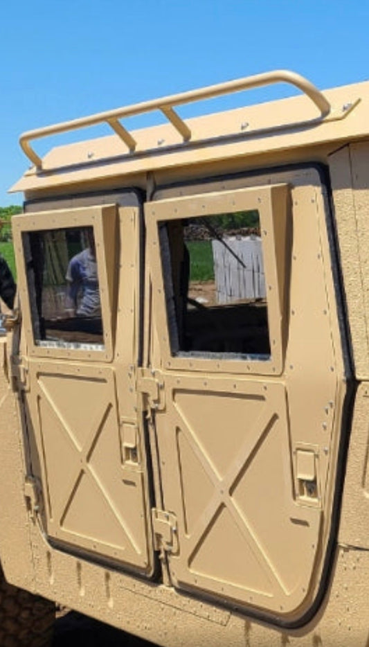 Grab Rails for Tactical Aluminum Roof Unpainted compatible with Humvee Hard Top