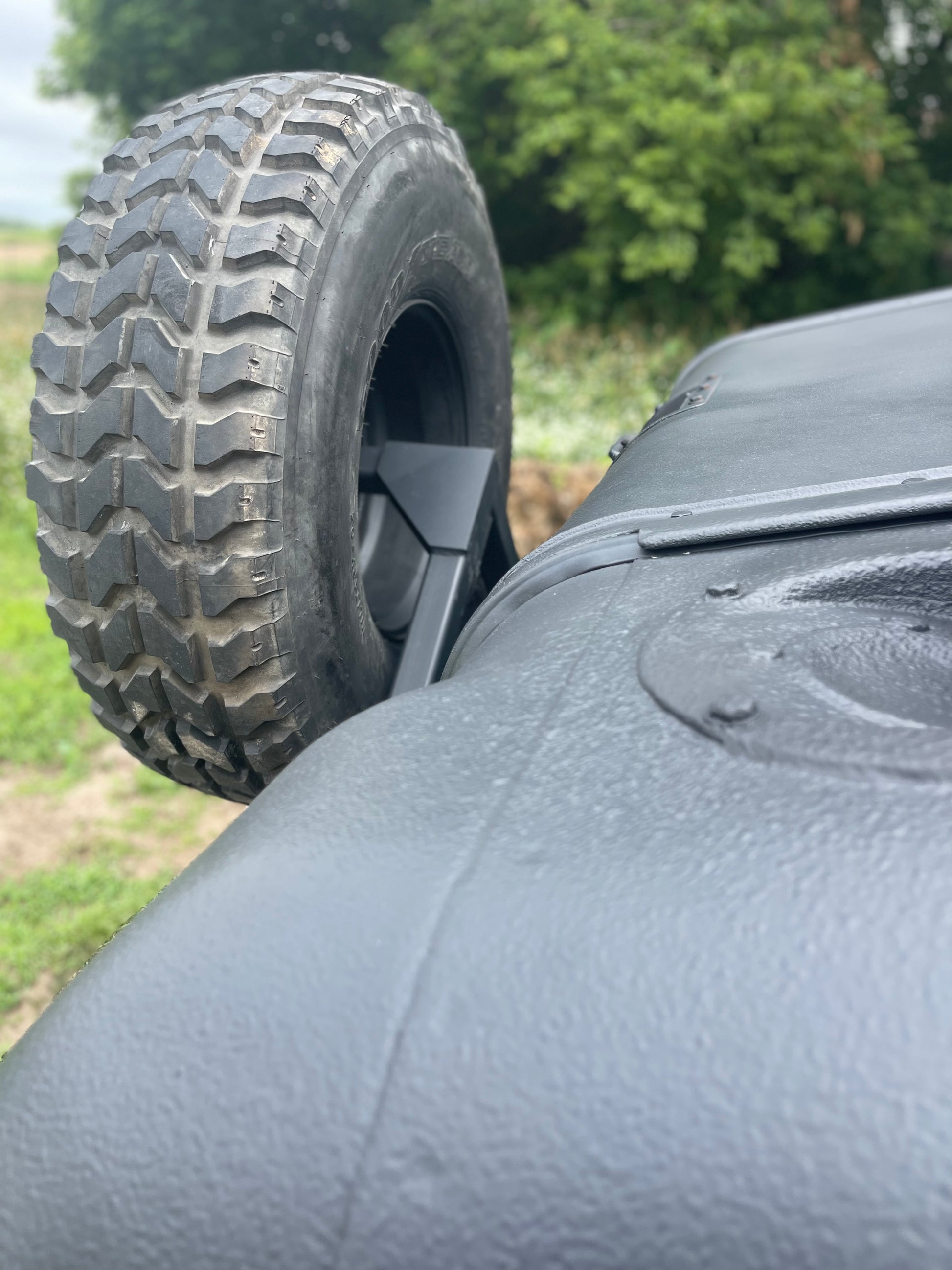 Swing away military Humvee tire carrier mounts on rear bumper – Federal ...