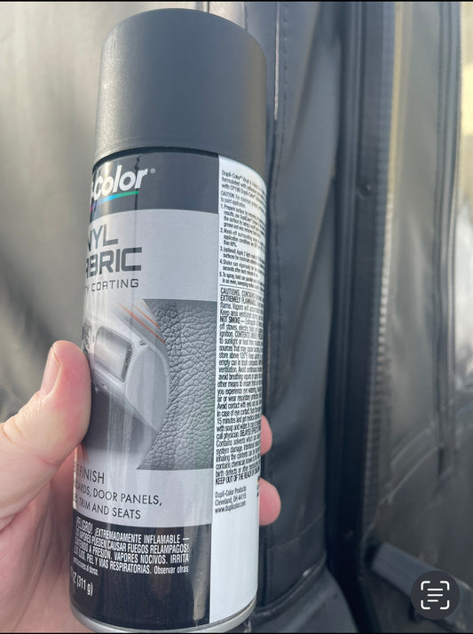 Black Canvas Spray Paint, for use on Soft Humvee Doors