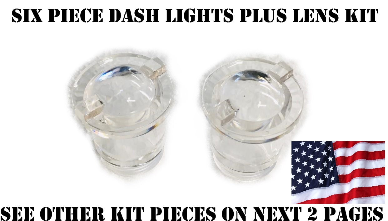 Militaire Humvee Dash Bulb Clear Lens Cover + Rubber Seals + 2 Ampoules de tableau de bord colorées - M998 HUMVEE 12339203-1