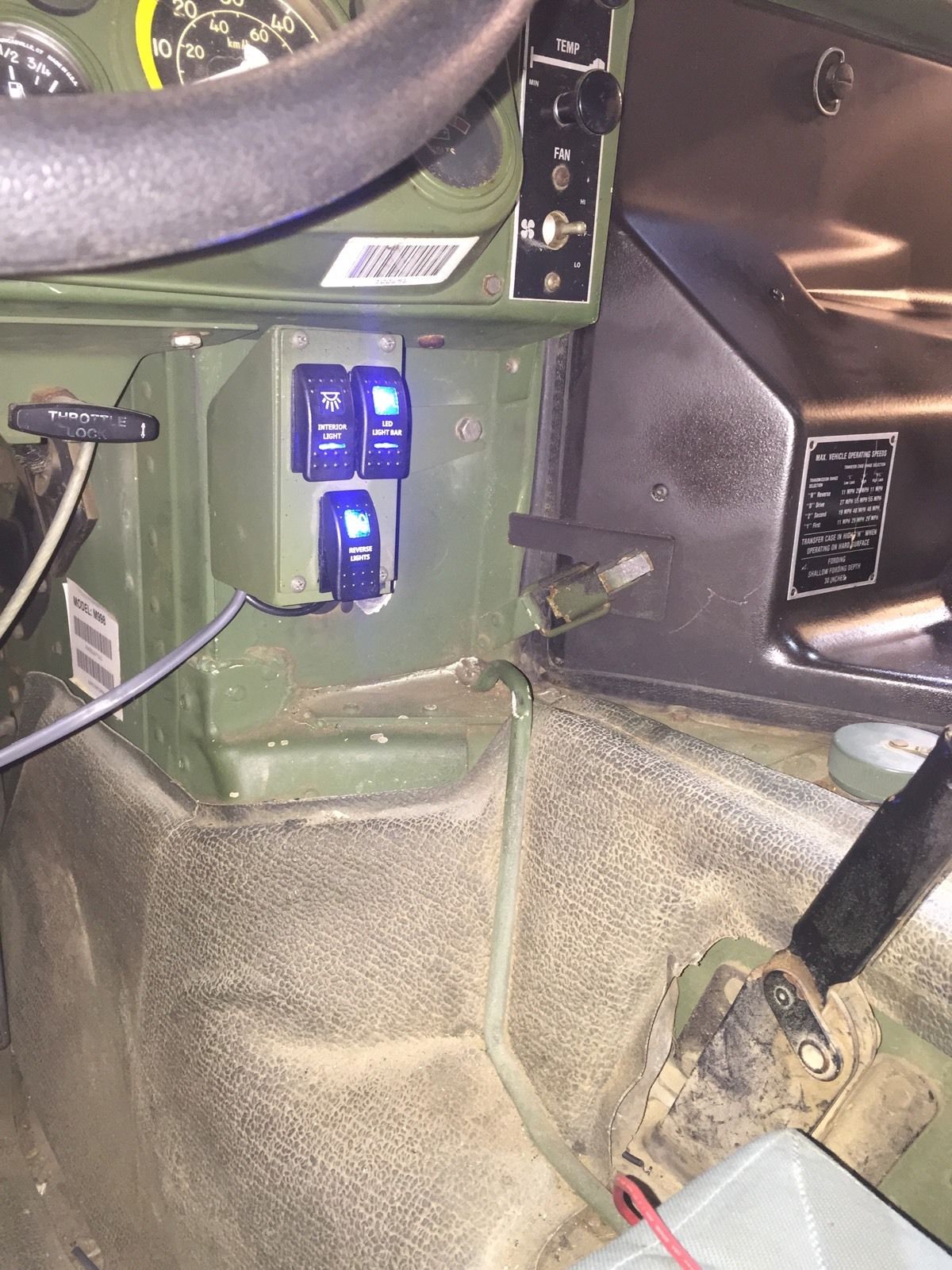 M998 HUMVEE HMMWV INTERIOR CAB SQ LIGHT - BLAZER LED FOR HUMVEE M998 H ...